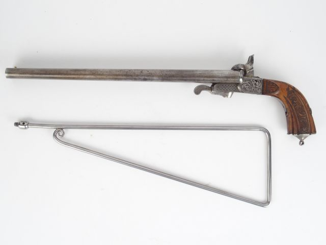 309-Grand pistolet double à canons en table et à coffre en calibre 12m