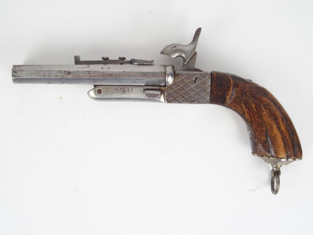 286-Pistolet à deux canons en table calibre 9 mm à broche à canons oct