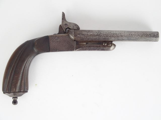 283-pistolet à deux canons en table calibre 12mm à broche, mécanisme à