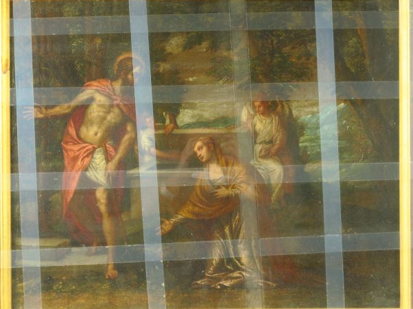 Ecole VENITIENNE vers 1600, suiveur de VERONESE "Noli me Tangere" Toil