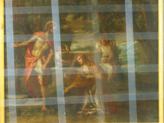 Vente aux enchères Ecole VENITIENNE vers 1600, suiveur de VERONESE "Noli me Tangere" Toil