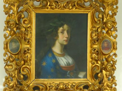 Ecole florentine XIXème 'Portrait de Muse'.  Huile sur toile.  108 x 9