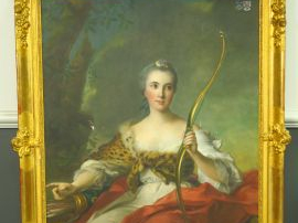 Vente aux enchères Ecole française XIXe. 'Diane Chasseresse'. Huile sur toile.  137 x 106