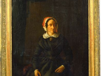 BOILLY. 'Portrait de femme assise'. Huile sur toile.  Signée en bas à 