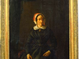 Vente aux enchères BOILLY. 'Portrait de femme assise'. Huile sur toile.  Signée en bas à 