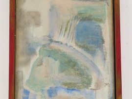 Vente aux enchères ESTI. 'Composition abstraite' Huile sur toile