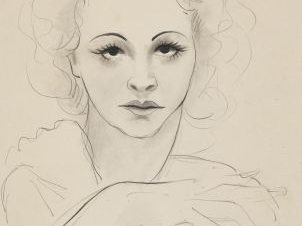 Vente aux enchères Francis PICABIA 'Portrait de femme aux bras croisés' dessin à la mine 