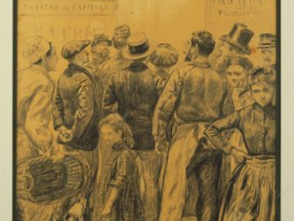 Vente aux enchères RENOUARD 'Souvenir de la mobilisation à Toulouse'.  Dessin au crayon. 