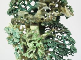 Vente aux enchères Grand vase couvert en serpentine, dite jade de renom, décor de grues p