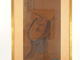 Vente aux enchères Deux peintures chinoises : l'une représentant Buddha (signature apocry