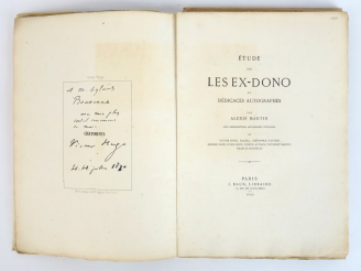 Vente aux enchères MARTIN (Alexis). Etude sur les ex-dono et dédicaces autographes, avec 