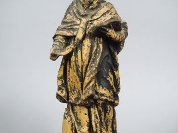 	Sculpture XVII ème en terre cuite patinée « Portrait d’évêque » (manq