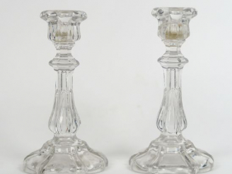 Vente aux enchères Paire de chandeliers en cristal