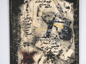 Gilles RIEU. 'Adieu aux twins' Huile sur toile, signée au dos. 81 x 60