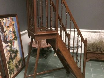 Escalier de bibliothèque en chêne