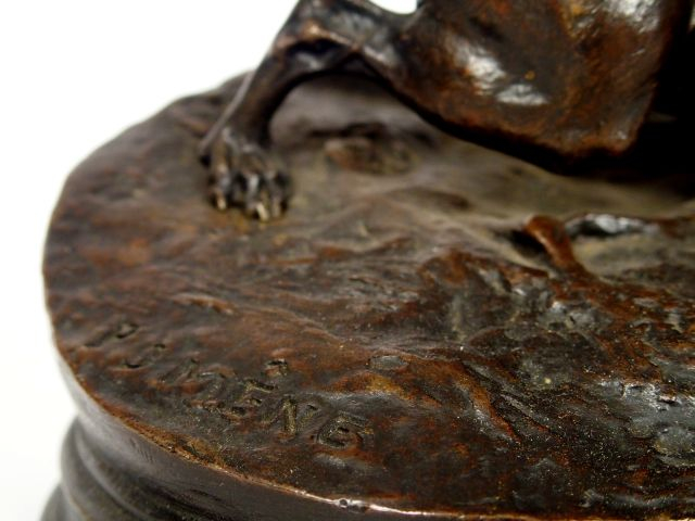 PJ. MENE, "Les trois chiens de chasse au terrier". Groupe en bronze à 