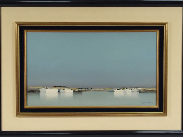 DOUTRELEAU, "Marine". Huile sur toile signée en bas à droite. Dim. : 2