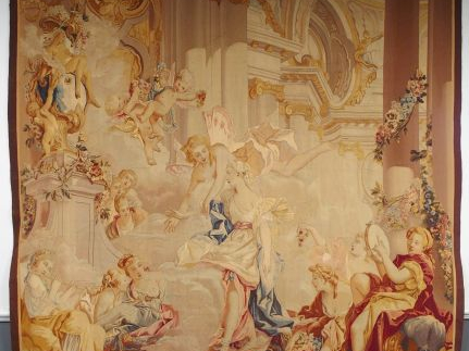 Tapisserie d'Aubusson XIXe d'après Boucher "L'arrivée de Psychée dans 
