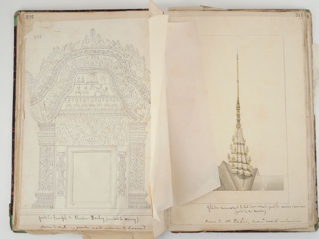 Recueil réalisé par Jean Moura contenant des croquis, des plans, des d