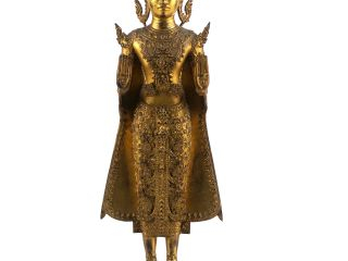 Sujet Extrême-Orient en bronze doré 'Divinité'. H. 47 cm