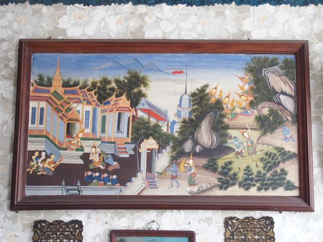 Paire d'huiles sur panneau 'Scènes du Ramayana'. Siam fin XIXème. 70 x