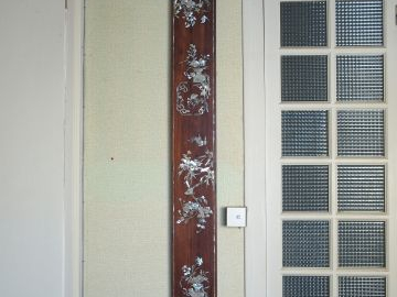 Suite de trois panneaux Indochinois fin XIXème en marqueterie de nacre