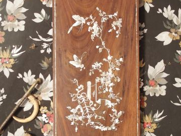 Trois panneaux (petit modèle) en marqueterie de nacre et bois exotique