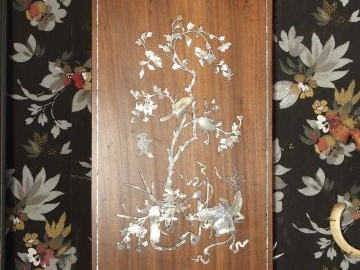 Trois panneaux (petit modèle) en marqueterie de nacre et bois exotique