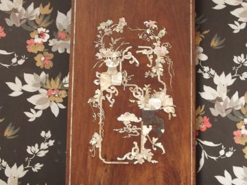 Trois panneaux (petit modèle) en marqueterie de nacre et bois exotique