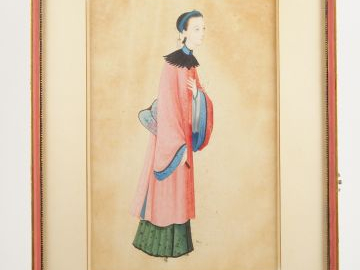 Suite de 9 gouaches sur papier de riz. Canton XIXème. 27 x 18 cm