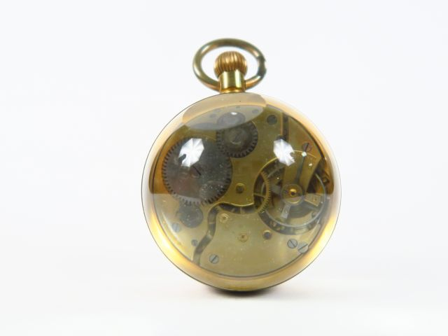 Porte-montre et montre loupe fin XIXème en bronze patiné, à décor d'ai