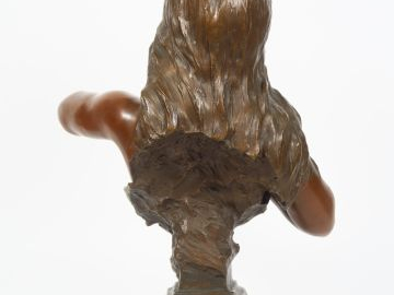 E. VILLANIS "Fille d'Eve" Sculpture en bronze à double patine, signée,