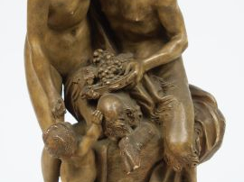 Vente aux enchères CLODION ( d'après ) " La famille du Satyre" Groupe en terre cuite pati