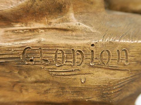CLODION ( d'après ) " La famille du Satyre" Groupe en terre cuite pati