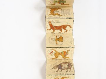 Livre Thaï XIXème illustré orné de 18 aquarelles figurant des créature