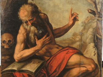 Ecole italienne XVIIe "Saint Jérome"  Huile sur toile.  Dim. 129 x 93 