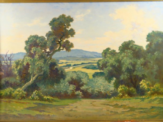 Vente aux enchères J. G. GOULINAT "Solitude ensoleillée" Huile sur toile, signée en bas à
