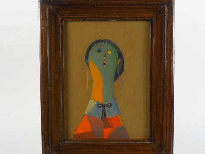 SEIF WANLY "Chanteur" Huile sur carton.  Signée en bas à droite. 38 x 