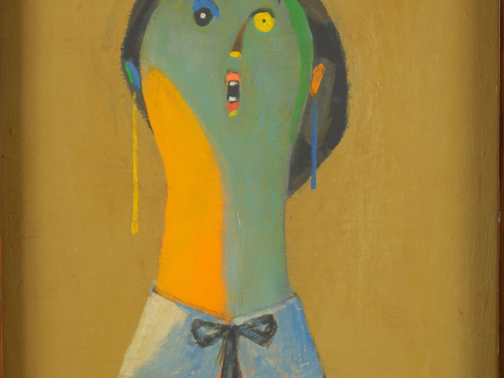 SEIF WANLY "Chanteur" Huile sur carton.  Signée en bas à droite. 38 x 