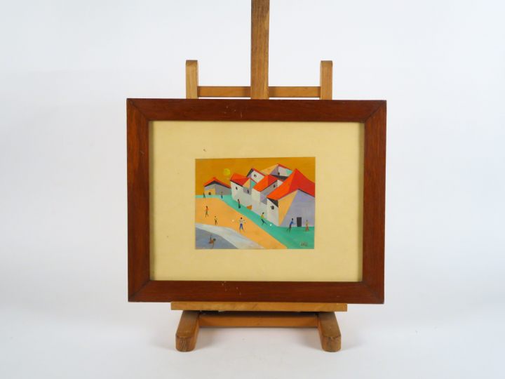 SEIF WANLY "Alexandrie, la corniche" Huile sur papier. Signée en  bas 