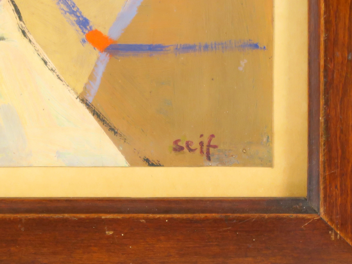 SEIF WANLY "Jeune fille" Huile sur papier. Signée en bas à droite. (Dé