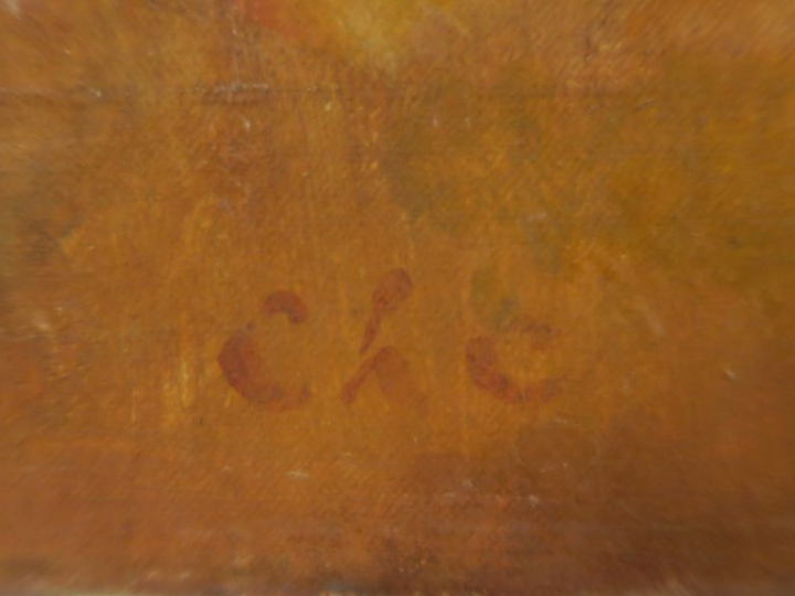 Charles GUERIN.  "L'indiscret" Huile sur toile, monogrammée en bas à g