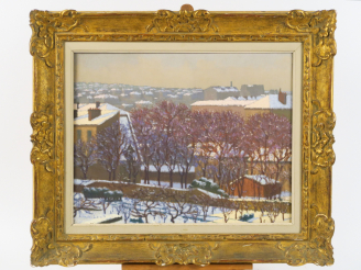 Vente aux enchères LACOSTE Charles (1870-1959) "Neige", 1906 Huile sur toile. Signée et d
