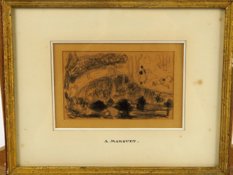 Vente aux enchères MARQUET Albert (1875-1947). "Théâtre", circa 1905 dessin au crayon noi