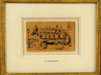 Vente aux enchères MARQUET Albert (1875-1947). "L'omnibus de La Villette - Saint-Sulpice"