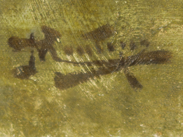 MONTEZIN "Un jour de pluie". Huile sur toile.  Signée en bas à gauche.