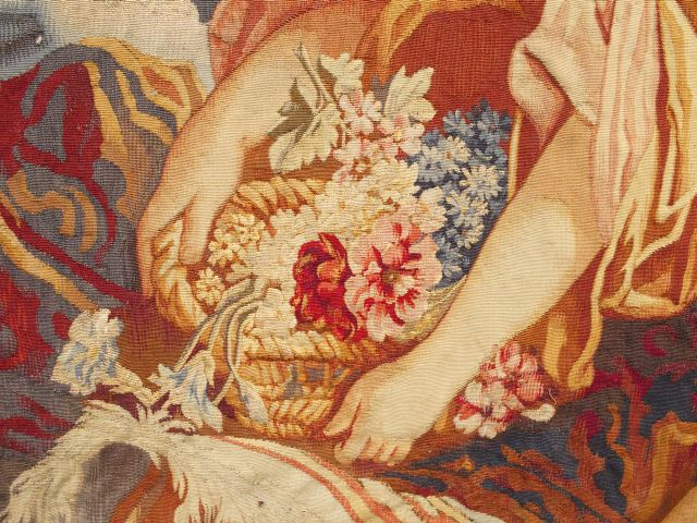 Tapisserie d'Aubusson XIXe d'après Boucher "L'arrivée de Psychée dans 