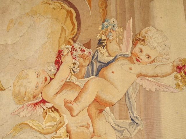 Tapisserie d'Aubusson XIXe d'après Boucher "L'arrivée de Psychée dans 