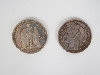 Vente aux enchères DEUXIEME REPUBLIQUE (1848-1852). 5 Francs type Hercule, 1848 Paris. Dé