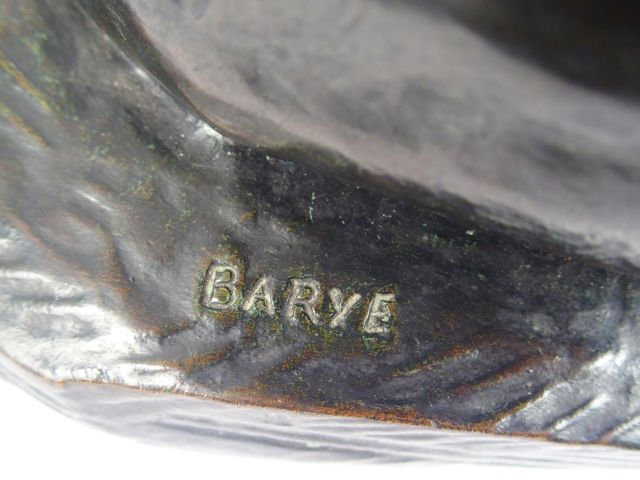 Antoine Louis BARYE. 'Jaguar dormant'. Bronze, fonte Barbedienne. Sign